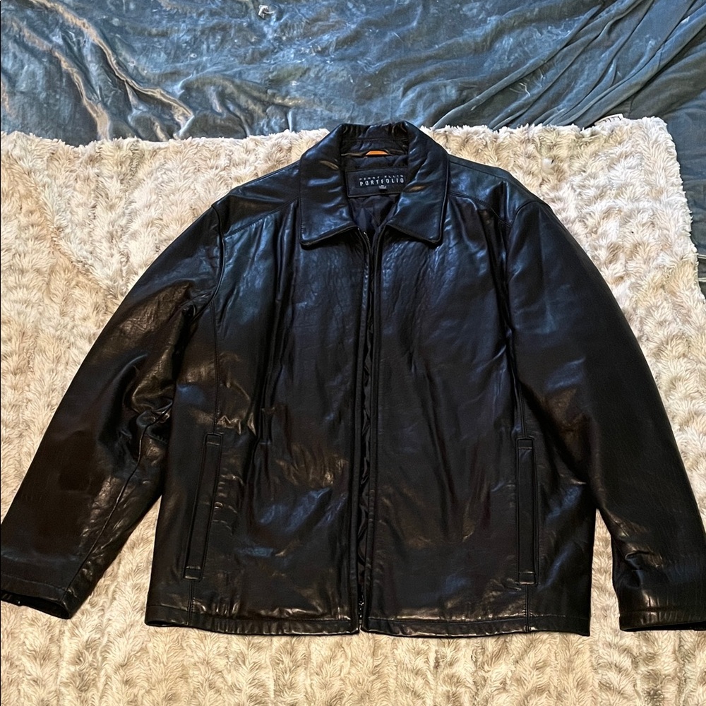 Perry Ellis Black Leather Jacket